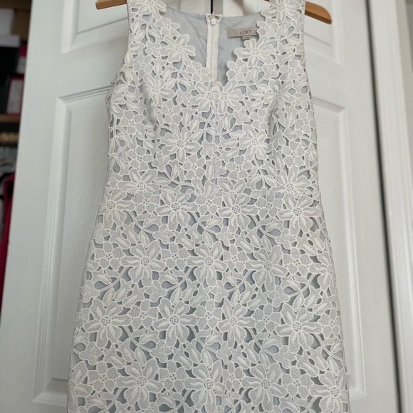 👗The Loft White Lace Dress 👗 - Picture 6 of 8